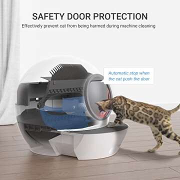 ELS PET Self-Cleaning Cat Litter Box: Extra Large Automatic Litter Box for Multi Cats, Smart Litter Box, Safety Protection/Odorless (Grey)