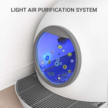 ELS PET Self-Cleaning Cat Litter Box: Extra Large Automatic Litter Box for Multi Cats, Smart Litter Box, Safety Protection/Odorless (Grey)