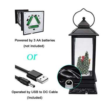 Eldnacele Singing Battery Operated & Plug-in Musical Lighted Christmas Snow Spinning Water Glitterin...