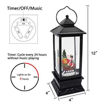 Musical Snow Globe Lantern for Holiday Cheer