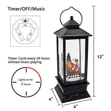 Musical Snow Globe Lantern for Holiday Cheer