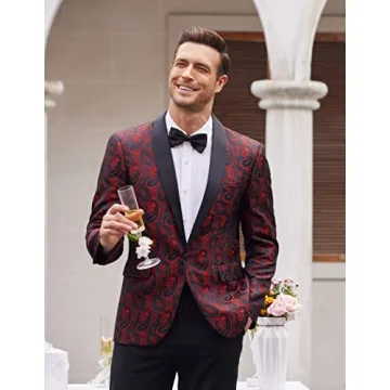 Stylish COOFANDY Floral Tuxedo Jacket for Special Occasions