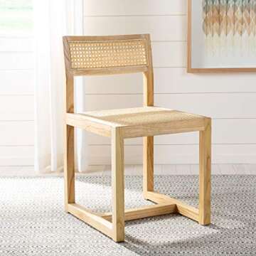 Safavieh Home Bernice Natural and Natural Cane Dining Chair
