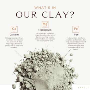 YARELI Bentonite Clay Powder Facial Mask & Detox Bath, Pure Indian Healing Clay, 2lb (32oz)