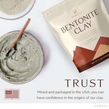 YARELI Bentonite Clay Powder Facial Mask & Detox Bath, Pure Indian Healing Clay, 2lb (32oz)