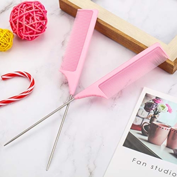 Heat Resistant Rat Tail Comb Stainless Steel Pintail Styling