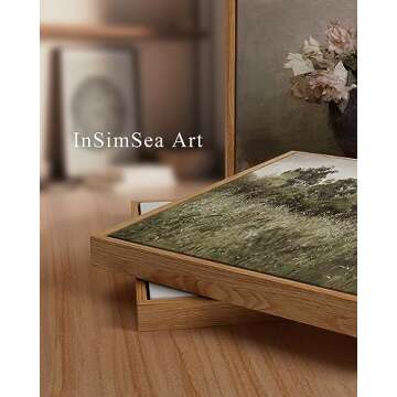 InSimSea Framed Canvas Wall Art Vintage Decor, Countryside Field Modern Farmhouse Decor, Canvas Wall...