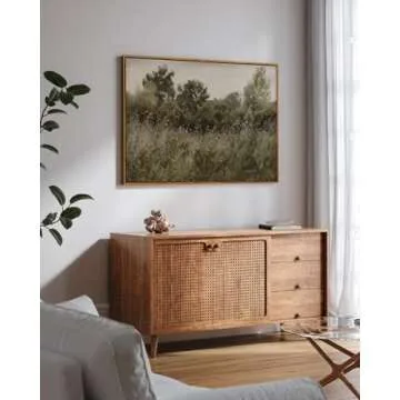 InSimSea Framed Canvas Wall Art Vintage Decor, Countryside Field Modern Farmhouse Decor, Canvas Wall Art Decor for Bedroom, French Country Decor Wall Prints, 24"x36"