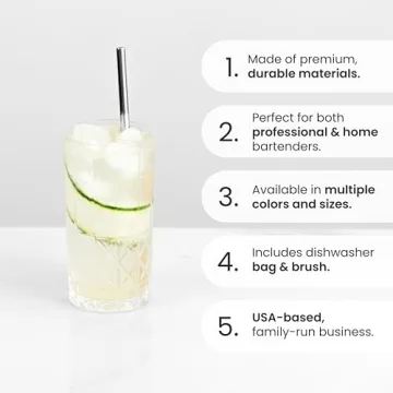 16 Pcs Gold Metal Straws Set for Elegant Cocktails