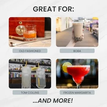 16 Pcs Gold Metal Straws Set for Elegant Cocktails