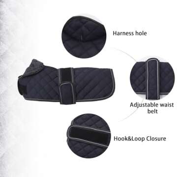 Warm Thermal Quilted Dachshund Coat, Dog Winter Coat with Warm Fleece Lining, Outdoor Dog Apparel wi...