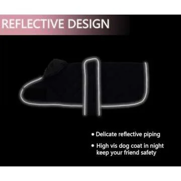 Warm Thermal Quilted Dachshund Coat, Dog Winter Coat with Warm Fleece Lining, Outdoor Dog Apparel with Adjustable Bands for Medium, Large Dog-Dark Blue-S