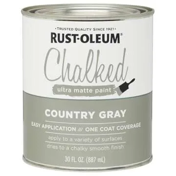 Rust-Oleum Decorative 285141 Ultra Matte Interior Chalked Paint 30 oz, Country Gray, 30 Fl Oz
