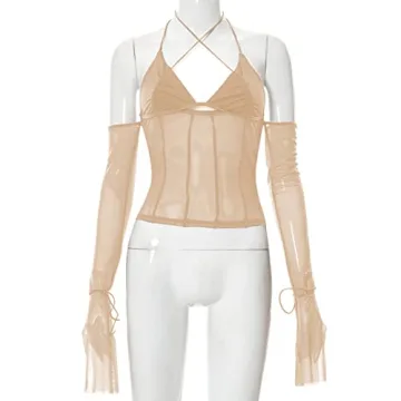 Trendy Remidoo Halter Off The Shoulder Crop Top