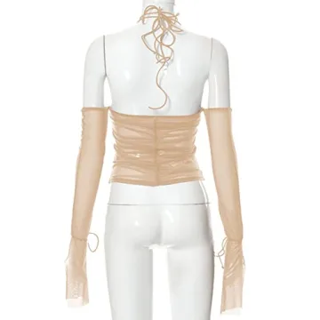 Trendy Remidoo Halter Off The Shoulder Crop Top