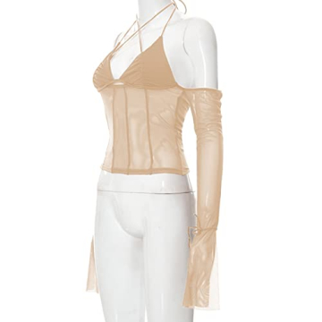 Trendy Remidoo Halter Off The Shoulder Crop Top