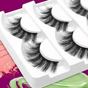 Eliace False Eyelashes Natural look Cat Eye Lashes Wispy Strips,3D Mink Lashes Fake Eyelashes Fluffy Volume Dramatic Thick Cross Wispies Lash Thin Soft Band Comfortable 14mm,15 Pairs Dubai Style