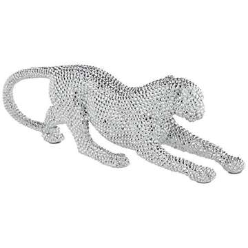 Studio 55D Silver Prowling Leopard Accent Sculpture