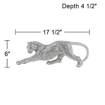Studio 55D Silver Prowling Leopard Accent Sculpture