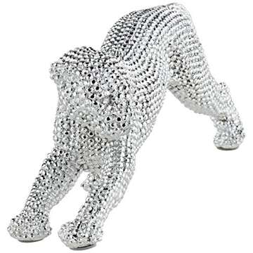 Studio 55D Silver Prowling Leopard Accent Sculpture