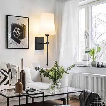 Sleek Battery-Operated Wall Sconce Set with Remote Control