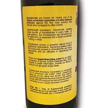 Super berries Organic Aronia berry (Chokeberry) Juice Concentrate 16 Fl. Oz. 32+ Day Supply Providing 64 servings (1.5 teaspoons) Full Of Antioxidants And Natural Nutrients