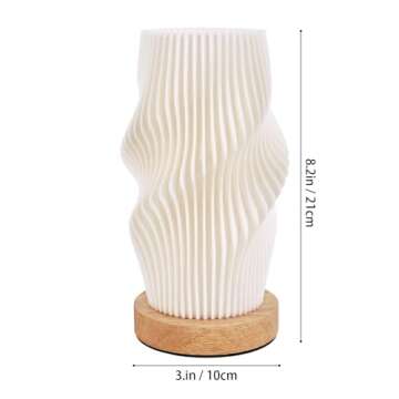 Bedside Lamps for Bedroom Nightstand Lamp,Vintage Style Striped Small Night Light Lamp,Gold Mini Modern Lamp with Woodbase,Gold Mini Table Lamp LED Lights for Living Room,Dorm,Kids Room,Office