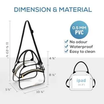 Clear Lunch Bag with Adjustable Strap - TOURIT Stadium Approved