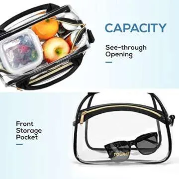 Clear Lunch Bag with Adjustable Strap - TOURIT Stadium Approved