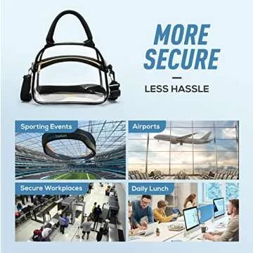 Clear Lunch Bag with Adjustable Strap - TOURIT Stadium Approved