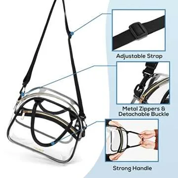 Clear Lunch Bag with Adjustable Strap - TOURIT Stadium Approved