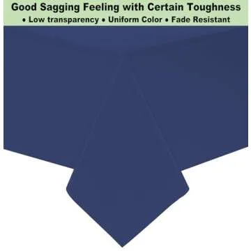 Plastic Navy Blue Tablecloths 3 Pack Disposable Table Covers 54" x 108" Deep Blue Table Cloths PEVA Party Tablecovers for Parties Picnic Birthday Wedding Banquet, Fits 6 to 8 Foot Rectangle Tables