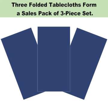 Plastic Navy Blue Tablecloths 3 Pack Disposable Table Covers 54" x 108" Deep Blue Table Cloths PEVA Party Tablecovers for Parties Picnic Birthday Wedding Banquet, Fits 6 to 8 Foot Rectangle Tables