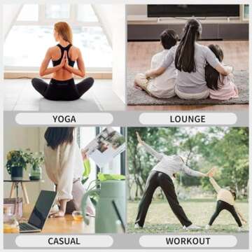 OLIKEME Black Sweatpants for Women Wide Leg Yoga Lounge Pants Drawstring Athletic Pants with Pockets (Black-L)