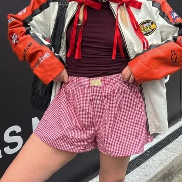 Trendy Y2K Plaid Pajama Shorts for Women - Comfy & Stylish