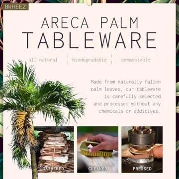 brheez Palm Leaf Plates Small 4" Disposable Plates 25 Pack Sturdy Bamboo Party Plates Leakproof for Small Appetizers Desserts and Miniatures