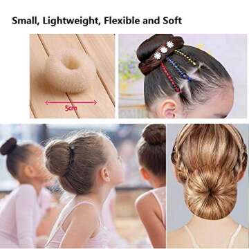 Mini Chignon Donut Hair Shaper Set - 6 PCS Bun Makers for Kids & Girls