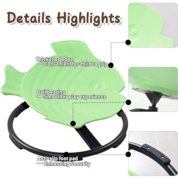 Kids Swivel Chair, Sensory Toy Chair for Kids, Spinning Chair Wobble Chair Kids Balance Toys & Games Balance Physical Therapy Equipment, Autism ADHD Chairs Indoor Outdoor Play Equipment Green