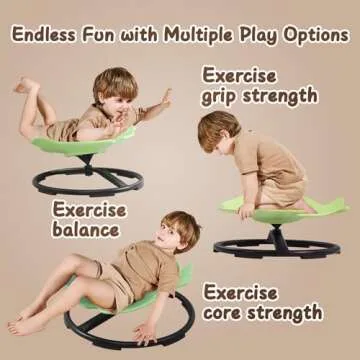 Kids Swivel Chair, Sensory Toy Chair for Kids, Spinning Chair Wobble Chair Kids Balance Toys & Games Balance Physical Therapy Equipment, Autism ADHD Chairs Indoor Outdoor Play Equipment Green