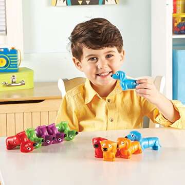 Learning Resources Snap-N-Learn Rhyming Pups Toy, Fine Motor Toys, Develops Color Recognition Skills...