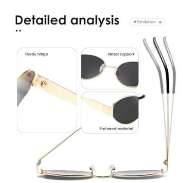 kimorn Retro Oval Sunglasses for Women Men Trendy Sun Glasses Classic Shades UV400 Protection K1653 (Gold/Black)