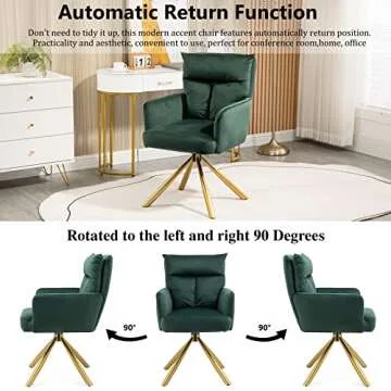 Homedot Cozy Accent Chair Swivel Design for Home and Office