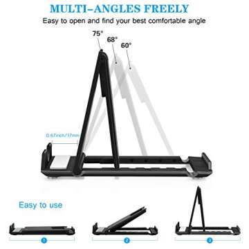 Phone Stand, 4pack Cellphone Holder (4-7.9")stands Foldable Multi-angle for desk lightweight Desktop Dock Cradle Compatible for iPhone Xs Max XR 8 Plus 6 7 6S X 5 (Black Blue Green Pink)