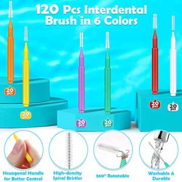 Modacraft 120PCS Interdental Brushes for Dental Care