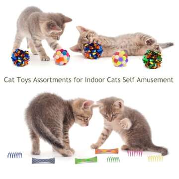 Interactive Cat Toys Set with Collapsible Tunnels for Cats