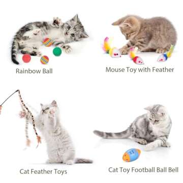 Interactive Cat Toys Set with Collapsible Tunnels for Cats