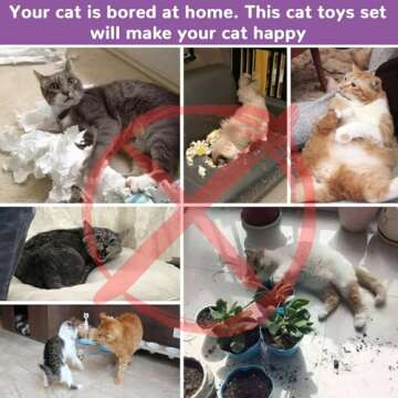 Interactive Cat Toys Set with Collapsible Tunnels for Cats