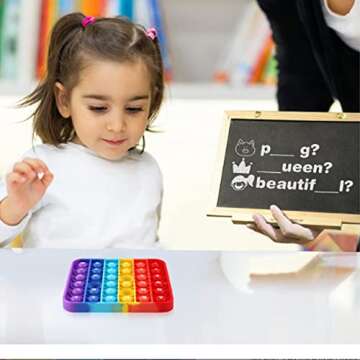 AK-SHIP 2 in 1 Fidget Toys, ABC Learning and Educational Toys, Poppers Fidget Toys,AK-SHIP Stress Relief, Autism Sensory Toys [26 Letters on One Side | Numbers 1-30 on The Other Side] (1 Pack)