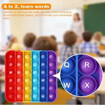 AK-SHIP 2 in 1 Fidget Toys, ABC Learning and Educational Toys, Poppers Fidget Toys,AK-SHIP Stress Relief, Autism Sensory Toys [26 Letters on One Side | Numbers 1-30 on The Other Side] (1 Pack)