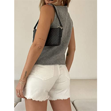 Y2K Crochet Knit Vest Top Women Vintage Streetwear